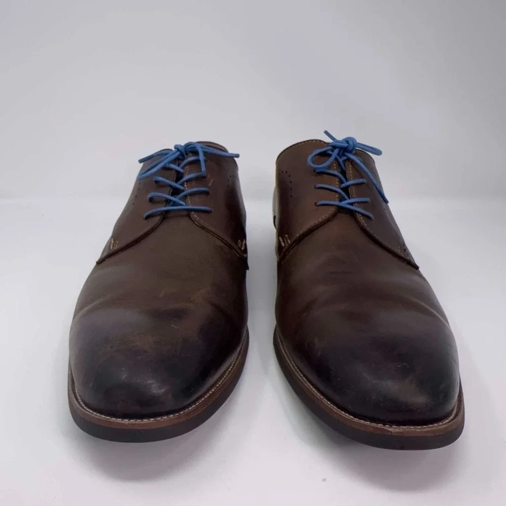 Florsheim Comfortech Derby Dress‎ Shoes Mens 14M  Brown Burnished Leather Office